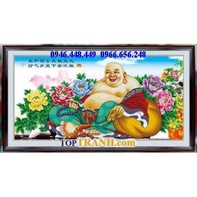 Tranh gắn đá phật di lặc
